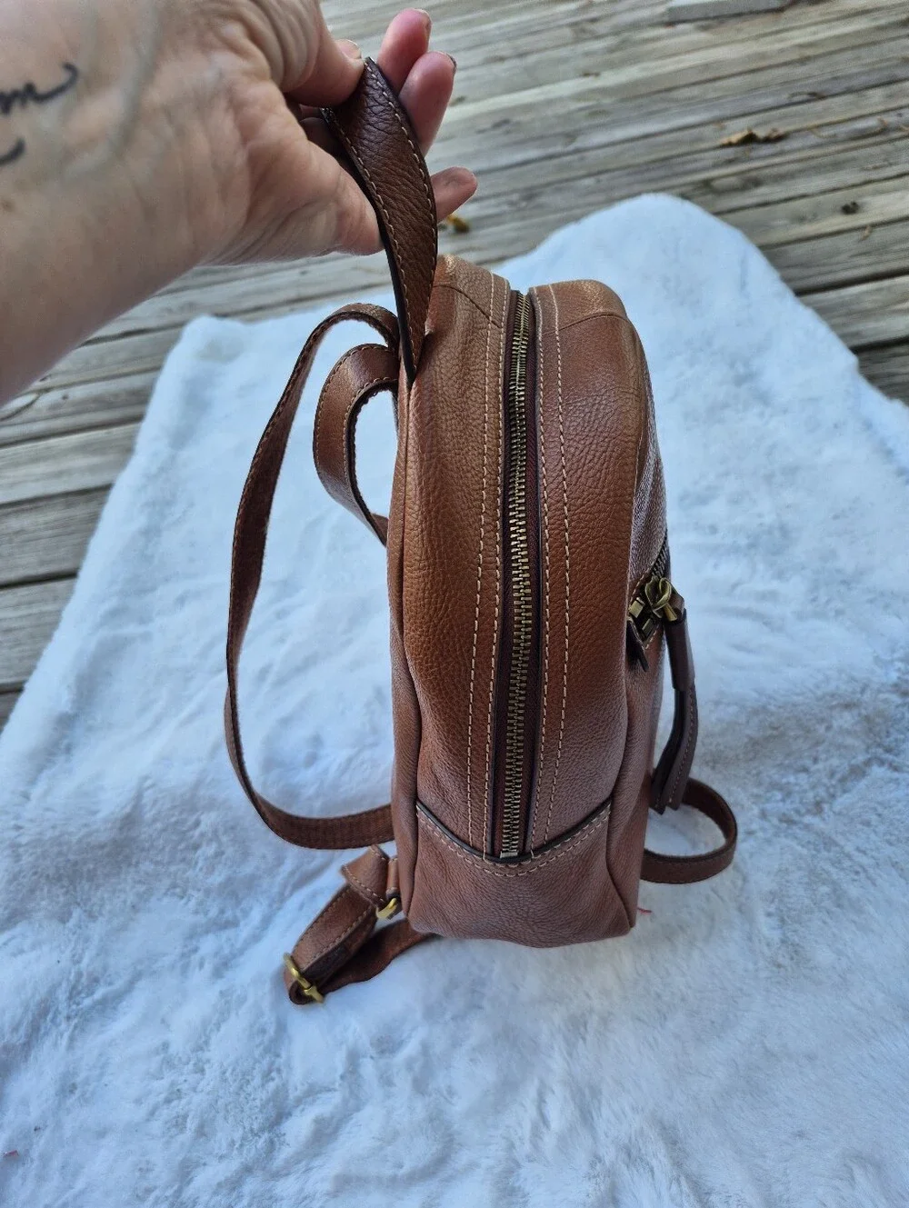 Fossil Megan Backpack in good condition... Tad been aware on the corner, but not